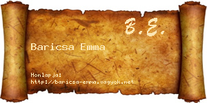 Baricsa Emma névjegykártya