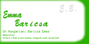 emma baricsa business card